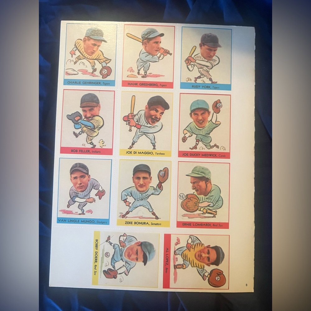 1977 Dover Reprints Vintage Baseball Cards Book 8 Pages Pre-War BB Cards